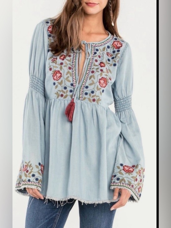 Miss Me Tops - Miss Me Embroidered Blouse